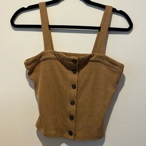 Brown Button-Up Women's Top